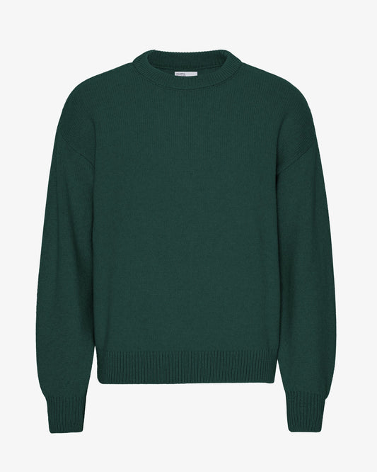 Oversized merino wool crew Emerald Green