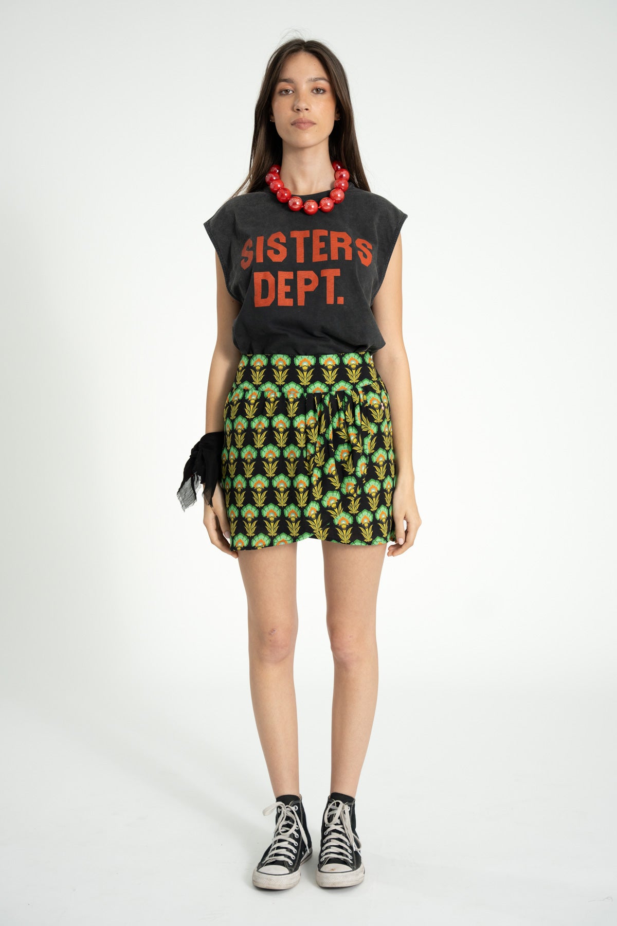 Sleeveless t-shirt round neck - Washed black sister dept