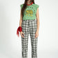 Sleeveless t-shirt shoulder pads - Green leopard