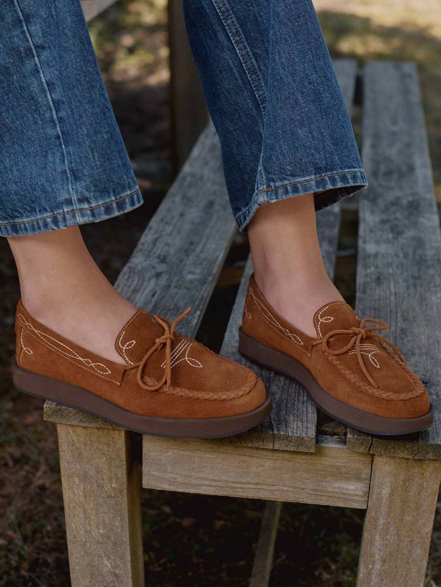Mocassins Totem - cuir suédé camel