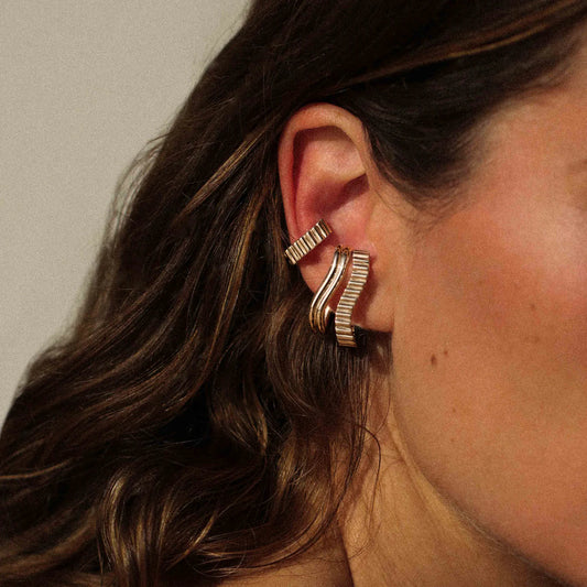 Earcuff Memphis plaqué or